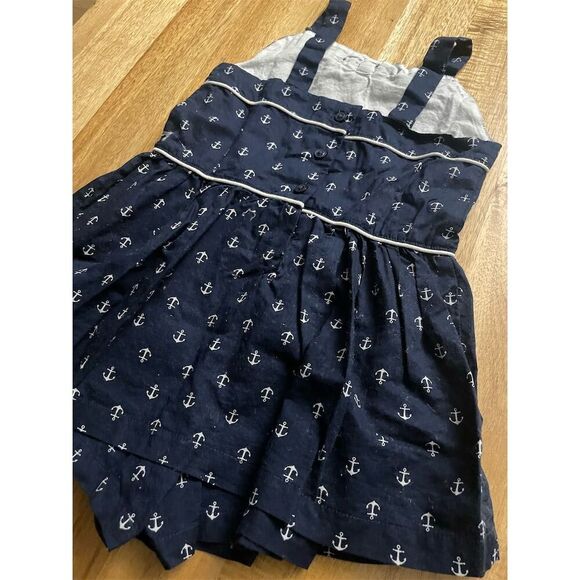 Janie and Jack Girls Nautical Anchor Navy Skort Romper Size 4 Sleeveless Casual - Picture 6 of 6